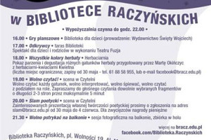 Slam podczas Nocy Bibliotek w Bibliotece Raczyńskich