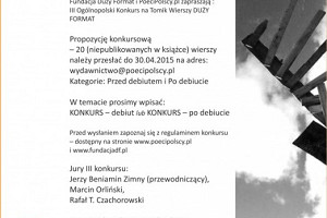 III Ogólnopolski Konkurs  na Tomik Wierszy Duży Format