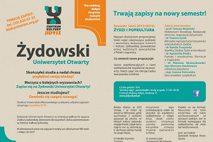 Semestr letni Żydowskiego Uniwersytetu Otwartego rusza 24 lutego – trwają zapisy!