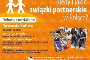 Debata 12 czerwca, Warszawa - Kiedy i jakie związki partnerskie w Polsce?